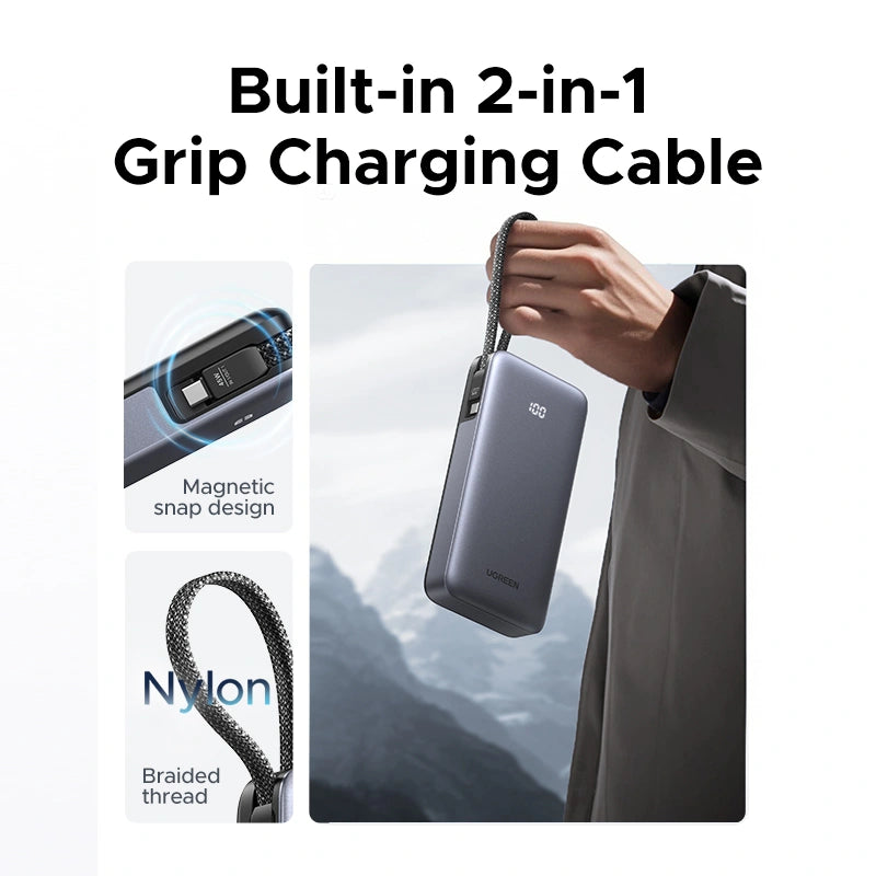 UGREEN Nexode Power Bank 45W 20000mAh Built-in Usb-C Cable