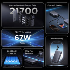 UGREEN Nexode Power Bank 20000mAh 67W with Built-in USB-C Cable