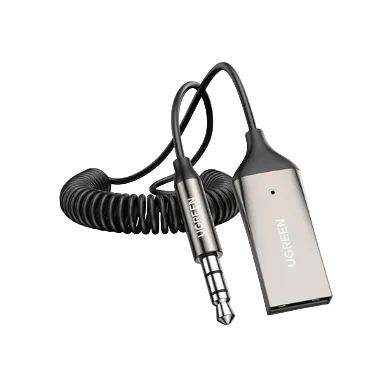 UGREEN Bluetooth Car Receiver Aux with Mic (Space Gray)