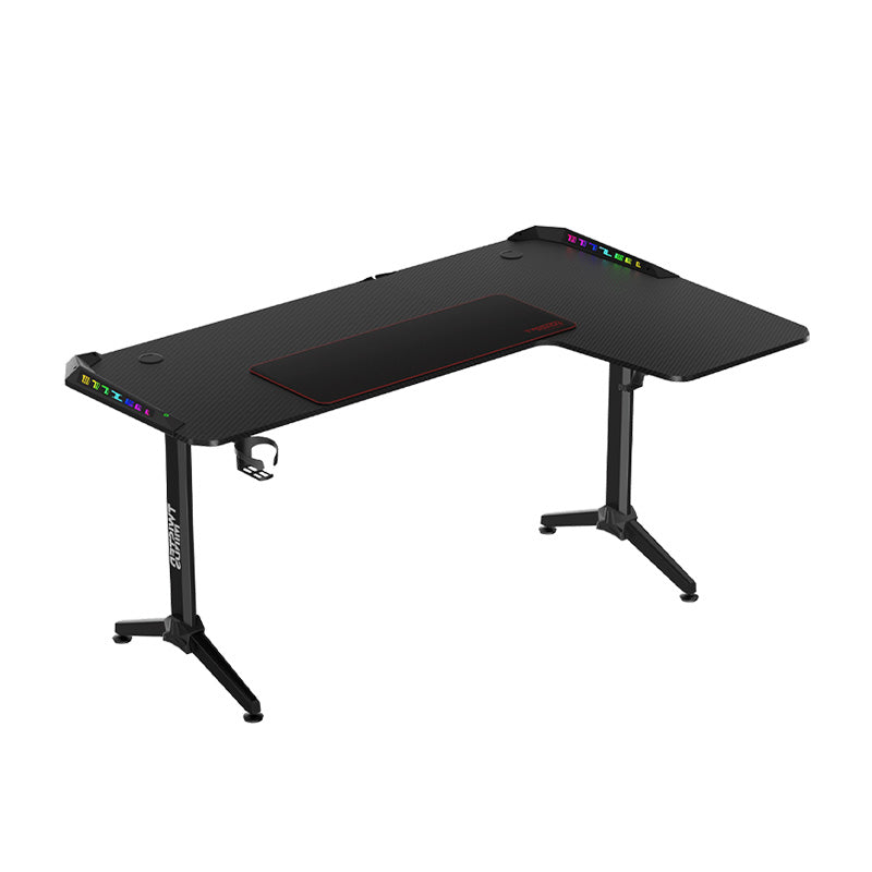 Twisted Minds WARRIOR L-Shaped RGB Gaming Desk  (Gaming Table) (Right) Black (160*100*75cm)