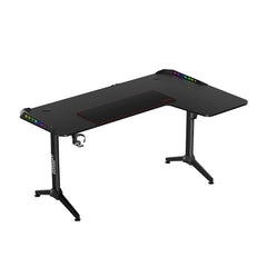Twisted Minds WARRIOR L-Shaped RGB Gaming Desk  (Gaming Table) (Right) Black (160*100*75cm)