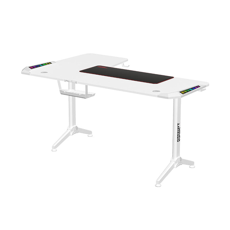 Twisted Minds WARRIOR L-Shaped RGB Gaming Desk (Gaming Table)  (Right) White (160*100*75cm)