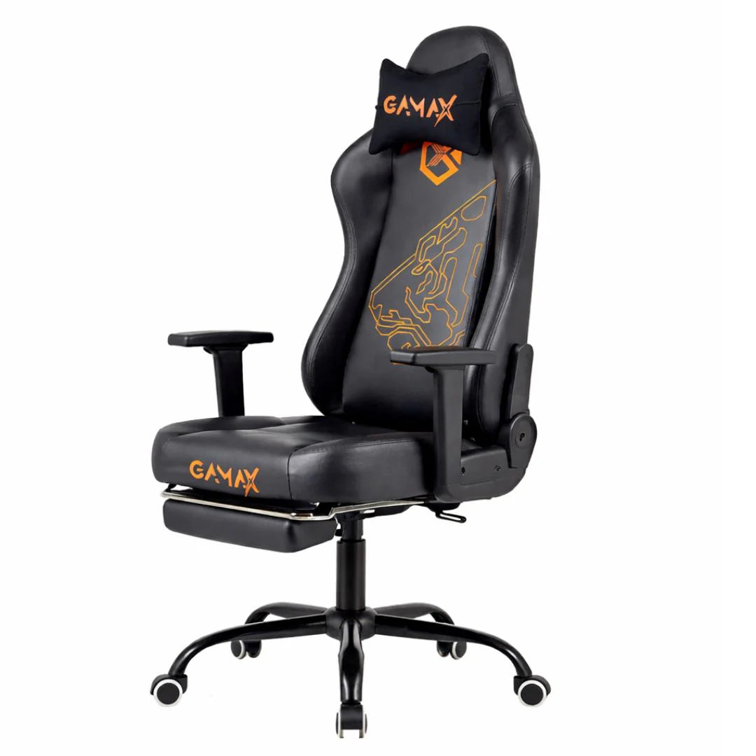 Gamax leather Gaming Chair Model BS-7969 with Foot Rest - Black (Installation Not Included)