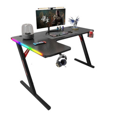 Gamax P201-LB RGB Carbon fiber Gaming Table 140*100*74 cm with Mousepad (L Shape - Left) - Black