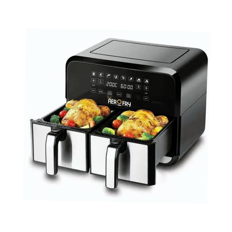 Black & Decker Digital Dual Zone Air Fryer 1700W 4L+4L Capacity With Rapid Hot Air Circulation