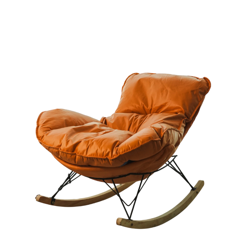 SOMA Aura Rocking Chair – Modern Ergonomic Relaxation Design – Premium Fabric – Camel