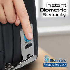 Promate Versatile Tech Essential Organizer Pouch Bag with Multiple Pockets ,Built-in Finger Print Lock