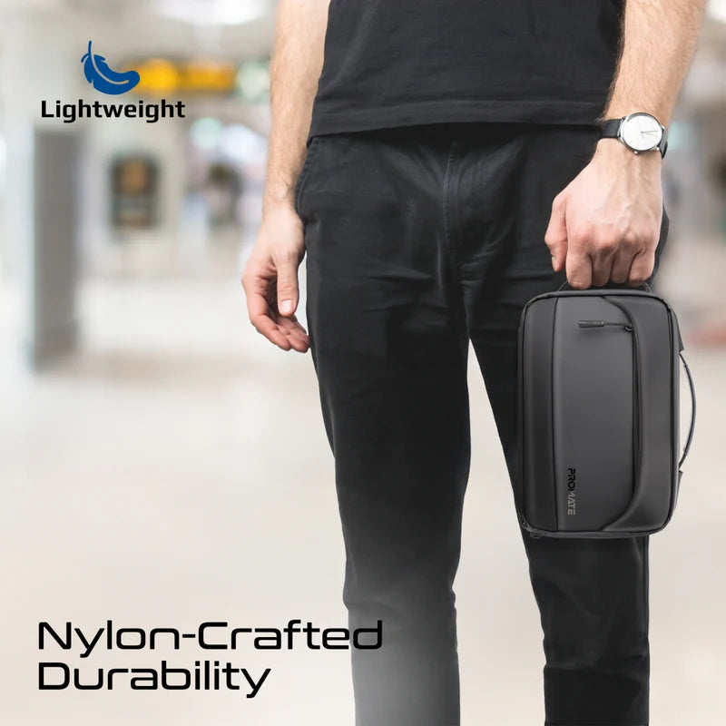 Promate Versatile Tech Essential Organizer Pouch Bag with Multiple Pockets ,Built-in Finger Print Lock