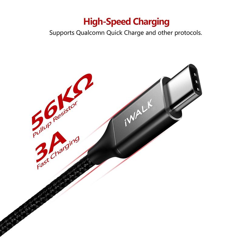Iwalk Type C To Type C Data Cable 1.2 Mtr - Black
