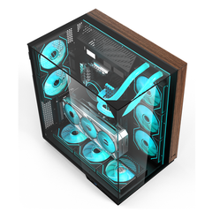 Acer V333BK Mid Tower Gaming PC Case – Wooden Black (8-Fans)