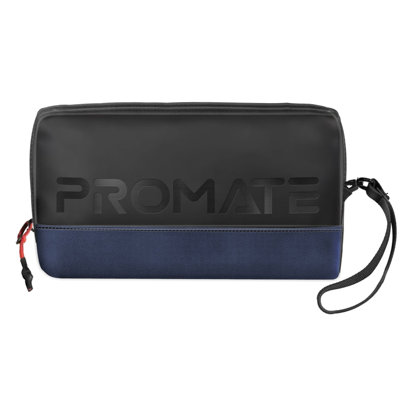 Promate Lightweight Tech Essential Organizer Pouch Bag with Multiple Pockets ,Blue