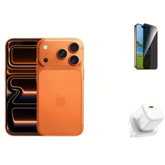 Apple iPhone 17 Pro Max 256GB Cosmic Orange+2.5D Privacy Tempered Glass for iPhone 17 Pro max+WIWU NANO 30W GAN PD CHARGER