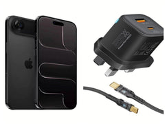 Apple  iPhone Air 512GB Space Black +Promate 25W Dual Port PD Wall Charger with 60W USB-C Cable, Quick Charge 3.0 Port, and 1.2m Transparent 60W Cable
