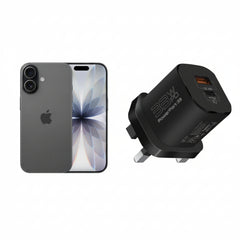 Apple iPhone 17 256GB Black +Promate  33W Power Delivery GaNFast Charging Adapter,BLACK