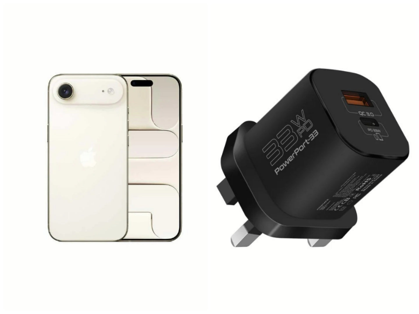 Apple  iPhone Air 512GB Light Gold +Promate  33W Power Delivery GaNFast Charging Adapter,BLACK