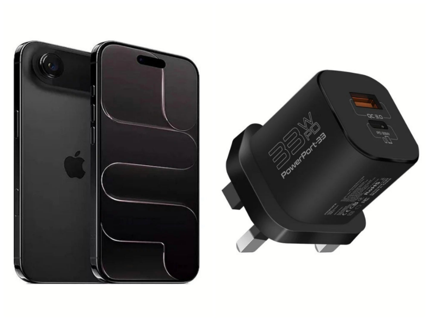 Apple  iPhone Air 512GB Space Black +Promate  33W Power Delivery GaNFast Charging Adapter,BLACK