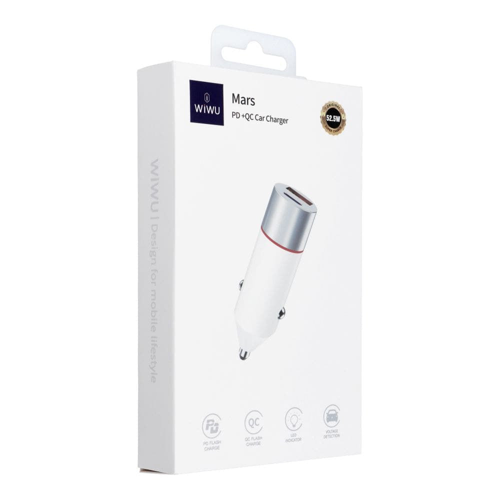 Wiwu  52.5W USB+USB C Car charger Wi-QC022 - White | WI-QC022-WT