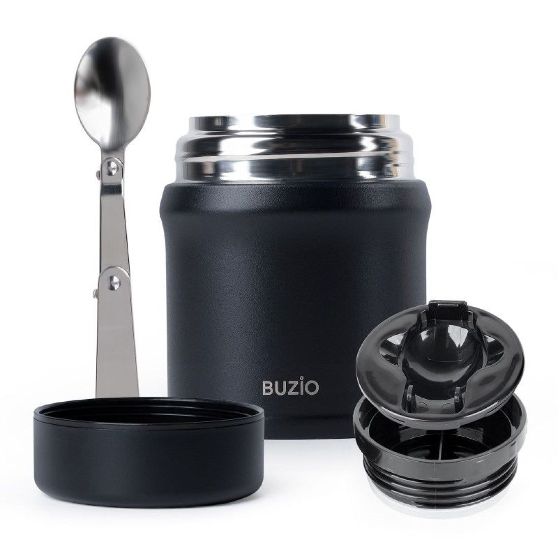 Buzio Kids Stainless Steel Food Container 350ML - Black