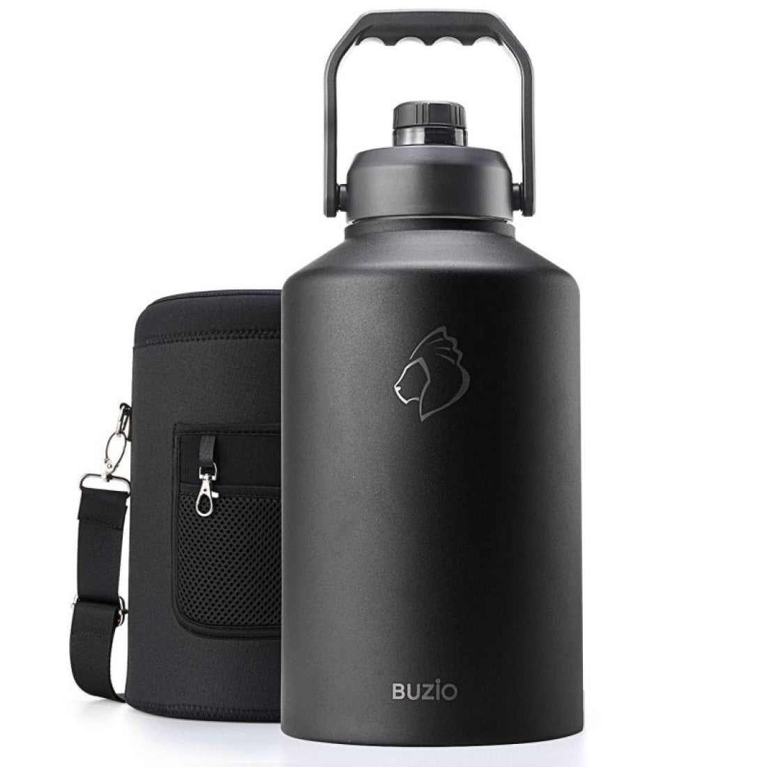 Buzio Rock Series Insulated 1.5 Gallon Jug with Spout Lid and Sleeve 5.8L - Black