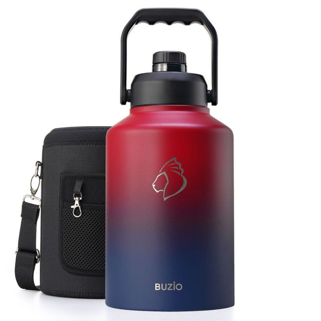 Buzio Rock Series One Gallon Jug with Spout Lid and Sleeve 3.8L - Ruby Red Navy