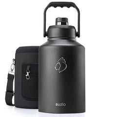 Buzio Rock Series One Gallon Jug with Spout Lid and Sleeve 3.8L - Black