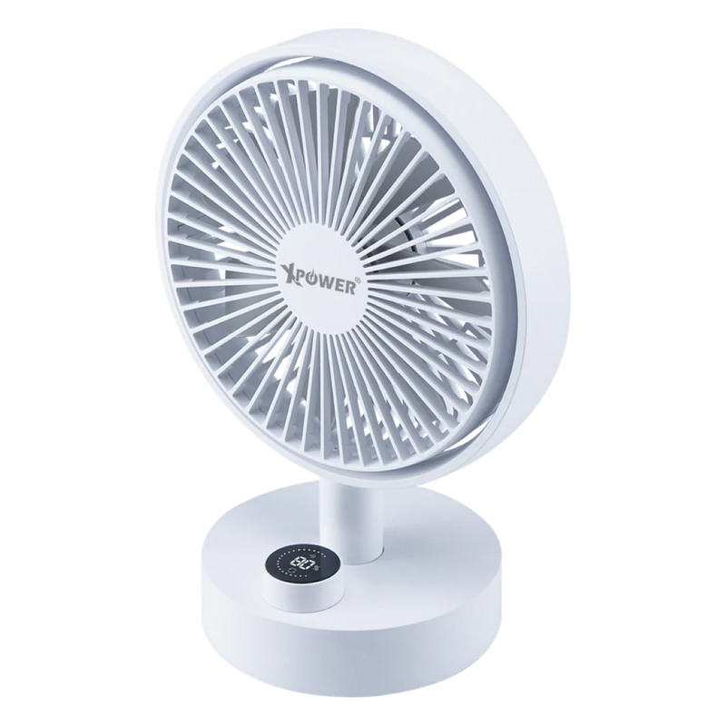 XPower F24 Multi Functional Swing Digital Display Wireless Desk Fan - White