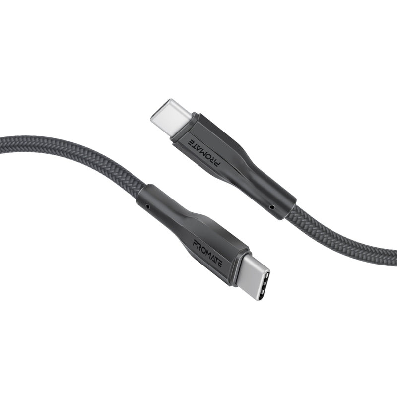 Promate High Tensile Strength Data & Charge USB-C Cable,BLACK