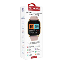 Promate - Xwatch-B2_x000D_2-Inch ActivLife™ SmartWatch with BT Calling ,Gold