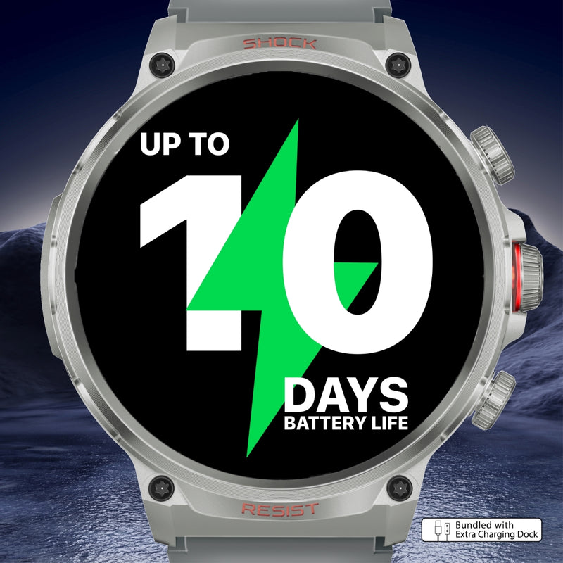 ساعة ذكية لتتبع اللياقة البدنية بشاشة دائرية مقاس 1.85 بوصة مع خاصية الاتصال عبر البلوتوث •