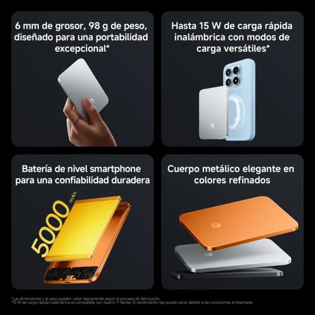 Xiaomi UltraThin Magnetic Power Bank 5000 15W GL Orange