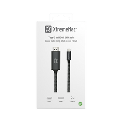 Xtrememac Type-C To HDMI Nylon Braided Cable - 2M