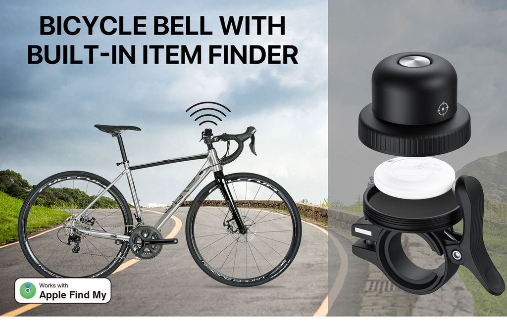 MiLi MiBell Bicycle Anti Loss Bell with Built In Bluetooth Tracker - Black