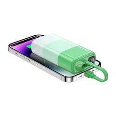 Bundle WIWU  Wi-P015 Colorful Serie Power Bank 10000mAh Green +Mag Wallet with Stand+U002 - QUICK FAST CHARGER UK  - WHITE