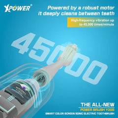 XPower The All-New Power Brush Y20S Smart Color Screen Sonic Electric Toothbrush Black-4895246614212