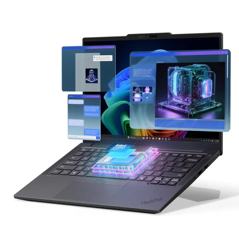 Lenovo ThinkPad T14 Gen 7 Intel Core Ultra 7 355,8C Copilot+PC /14" WUXGA/16GB LPCAMM2 LPDDR5X-6800 Ram/512GB M.2 PCIe NVMe SSD/Integrated Intel Graphics/DOS/Arabic/Black/3YW(1YR Battery)