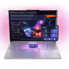 Lenovo Yoga Pro 9 16IAH10/Ultra 9 285H, 16C/16" 3.2K Tandem OLED/64GB Soldered DDR5 8400 RAM/ 2x 1TB M.2 SSD/RTX 5070 8GB GDDR7 VGA/Backlit, Arabic/Win 11 Home/2YW/Luna Grey +Yoga Mouse and 4-in-1 Hub