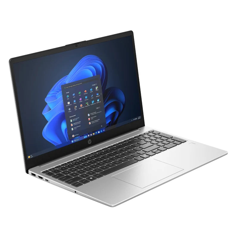 جهاز الكمبيوتر المحمول HP 250R G10 مقاس 15.6 بوصة بدقة FHD، Core 7 150U، ذاكرة وصول عشوائي DDR4 سعة 8 جيجابايت، ومحرك أقراص صلبة NVMe SSD سعة 512 جيجابايت، ونظام تشغيل DOS، بلون فضي تيربو، ضمان لمدة عام - لابتوب
