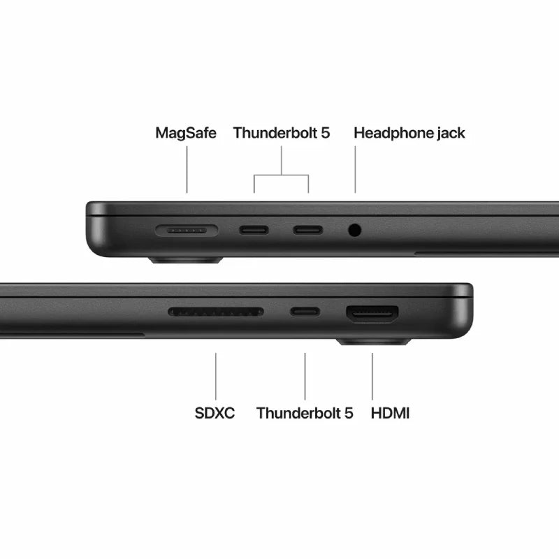Apple MacBook Pro 14'' M5 Pro chip with 15‑core CPU and 16‑core GPU, 24GB, 2TB SSD - Space Black