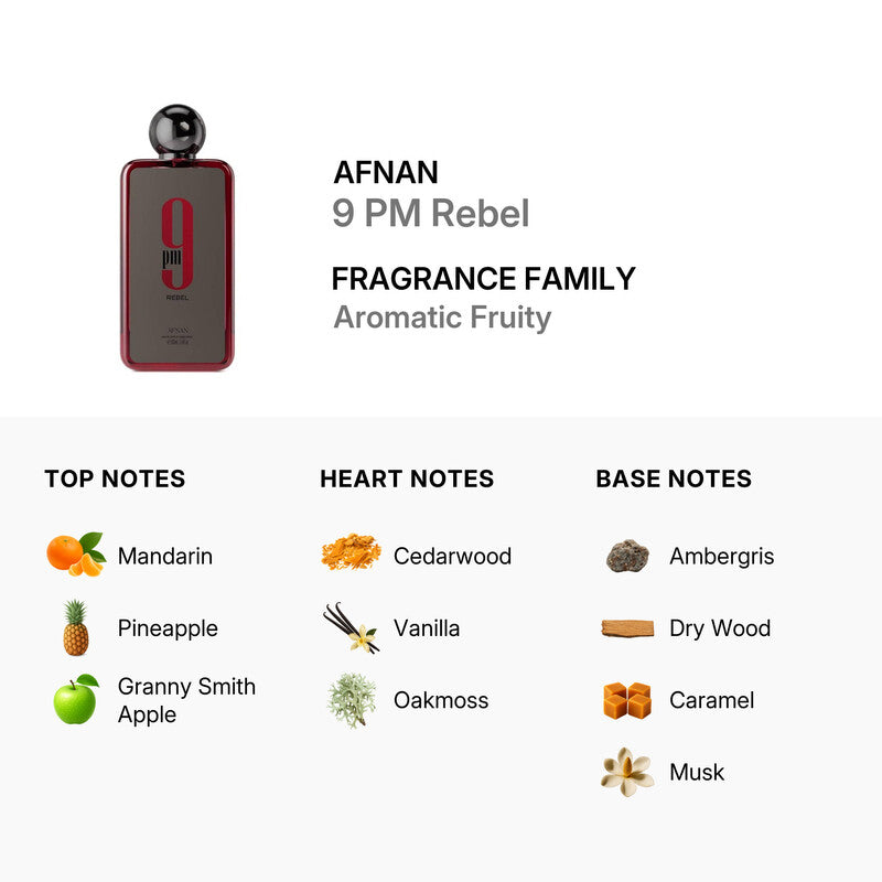 Afnan Unisex 9 PM Rebel EDP Spray 3.4 oz Fragrances