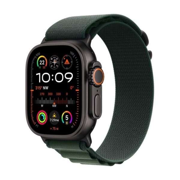 APPLE WATCH ULTRA 2 GPS + CELLULAR 49MM BLACK TITANIUM CASE WITH DARK GREEN ALPINE LOOP - SMALL