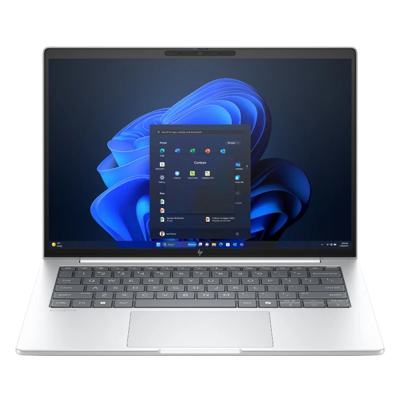 HP EliteBook 8 G1i Notebook AI PC, Ultra 7 -255U, 14" WUXGA, 16 GB DDR5-5600 MT/s, 512 GB PCIe® NVMe™ SSD, Windows 11 Pro, Glacier silver, AI PC - Laptop - 1 YW