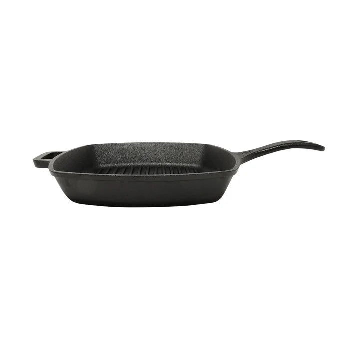 Westinghouse 28 cm Pre-Seasoned Cast Iron Square Grill Pan – Black