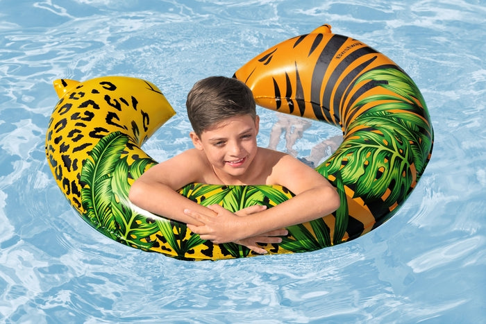 BESTWAY 1.09M X 89CM JUNGLE DREAM SPLIT SWIM TUBE (Contents: 1 swim tube, repair patch) Age 12+