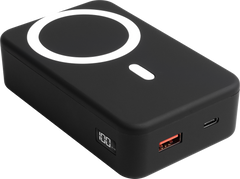 Xtrememac Magnetic Powerbank 20000 Mah Apple Magsafe Compatible - Usb-C/Usb-A Connectors With Holder & Digital Display - Black