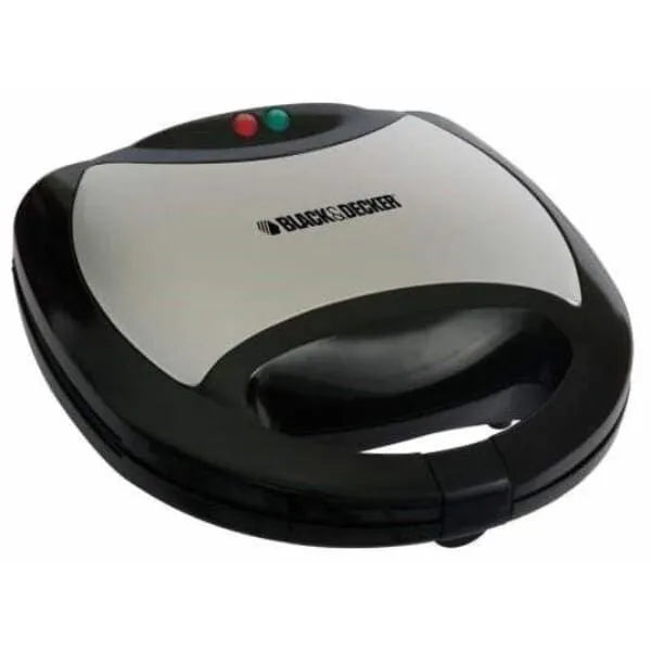 Black & Decker 750W Sandwich Maker 2 Slot Non-Stick 3in1 Interchangable Sandwich Grill And Waffle Maker, With Indicator And Ready to Cook Lights For Quick and Easy Dishes