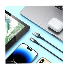 USB-A TO LIGHTNING FAST CHARGING DATA CABLE 1M BLACK