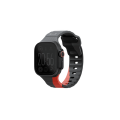 سوار ساعة أبل من المطاط FKM من UNIQ STRIDE مقاس 49/46/45/44 مم - رمادي داكن (رمادي داكن/أحمر راسو)