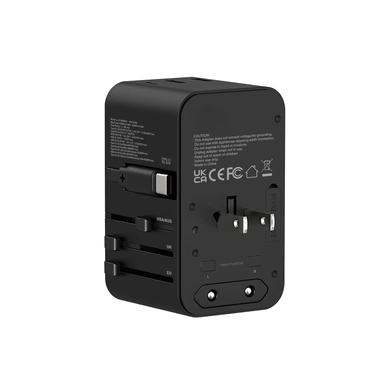 XPower TA70C 70W PD output PPS GaN Travel Adaptor Built-in Type-C Cable - Black