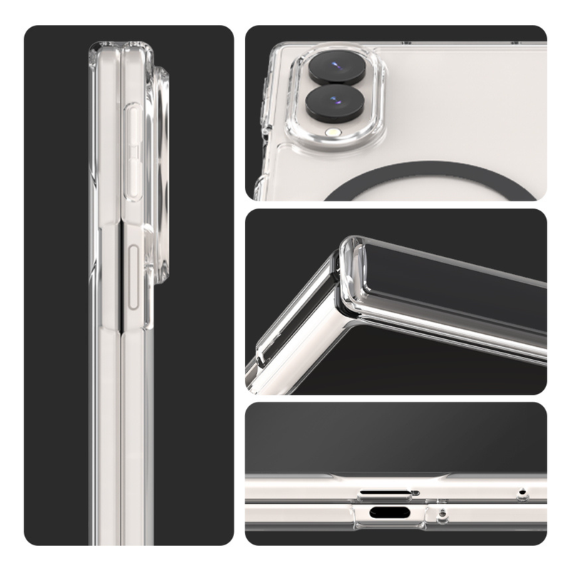 Araree Duple 360 Magsafe Cover For Z Fold 8-Clear Black