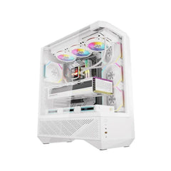 DarkFlash DY460 ATX Mid Tower Gaming Case - White (4 ARGB Fans Included)